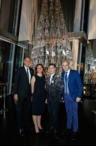 attends the unveiling of 'The Tree of Glass' by Lee Broom with Nude at Aqua Shard on November 14, 2017 in London, England.