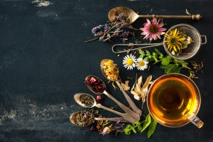 Wildflowers and various herbs for herbal tea
