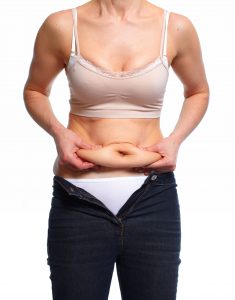 50509663 - woman fat belly. diet and weight loss concept.