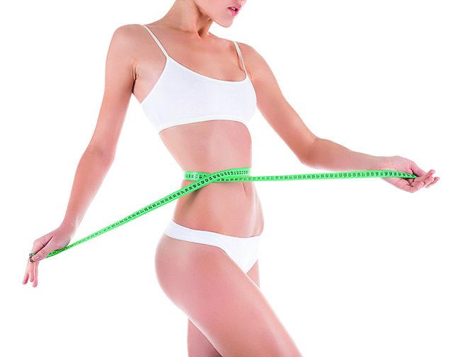 29570456 – woman measure waist, perfect slim body figure