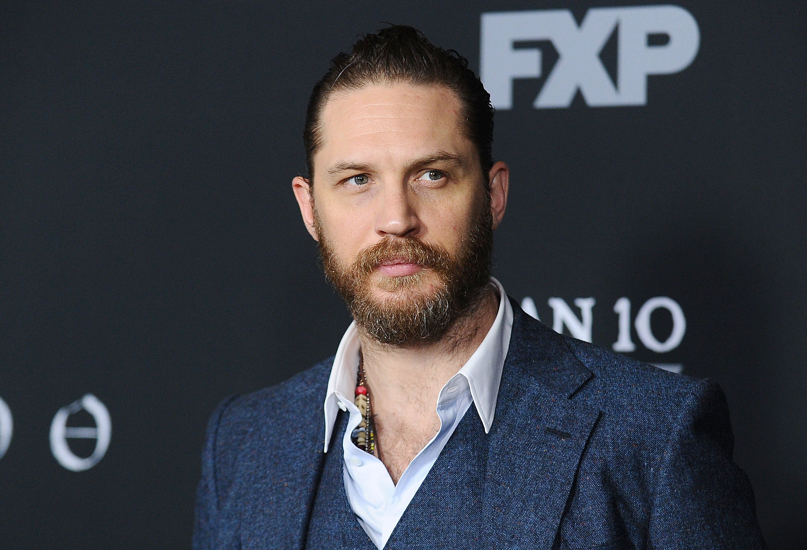 LOS ANGELES, CA - JANUARY 09: Actor Tom Hardy attends the premiere of "Taboo" at DGA Theater on January 9, 2017 in Los Angeles, California. (Photo by Jason LaVeris/FilmMagic)