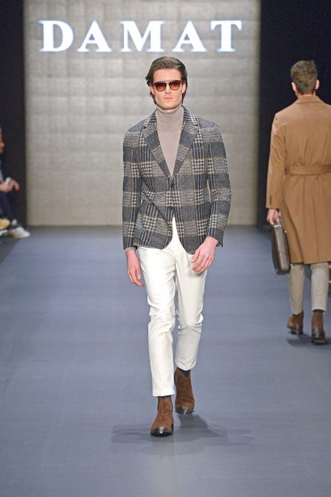 ISTANBUL, TURKEY - MARCH 19: A model walks the runway at the Damat show during Mercedes-Benz Istanbul Fashion Week at the Zorlu Performance Hall on March 19, 2019 in Istanbul, Turkey. (Photo by Ekrem Serif Egeli/Getty Images for IMG)